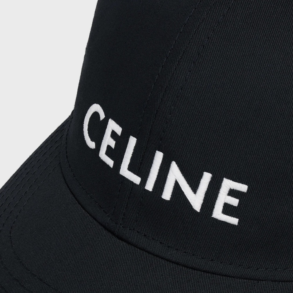 New Celine Baseball Cap with CELINE embroidery in cotton gabardine - Picture 10 of 10